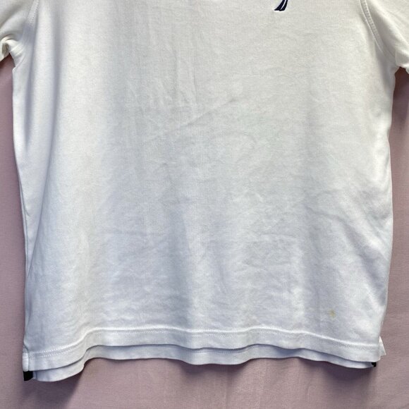 Nautica Classic Fit Short Sleeve Dual Tipped Collar Polo Shirt Men Medium White - Picture 16 of 16